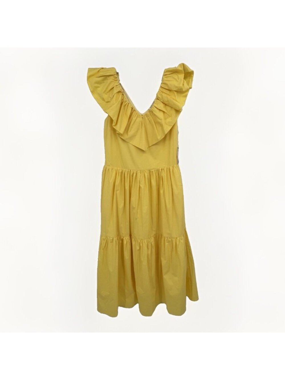 Hyacinth House Tuckernuck Yellow Ruffle Josie Tiered Mini Dress size S Small *